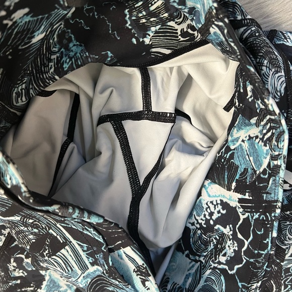 Lululemon Fast Free Crop II Eternal Wave Blue Side Pockets Sz 4 - Picture 5 of 6